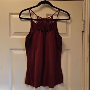 Massimo Burgundy Crochet Camisole